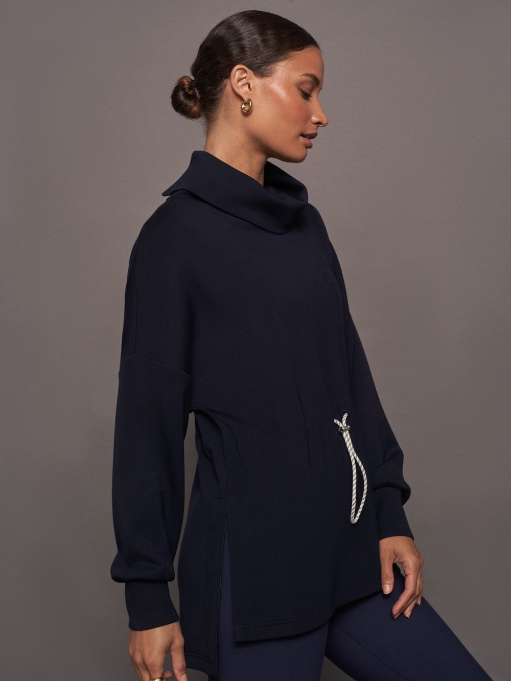 Varley Navy Blue Freya Sweat Pullover Top - Picture 4 of 13